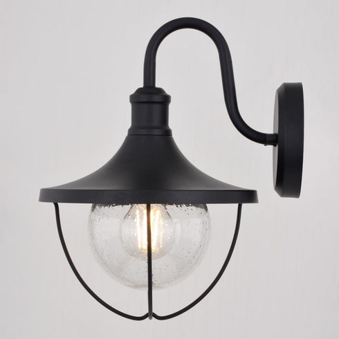 Vaxcel Dunlap 9 in. W Outdoor Wall Light in Textured Black Model: T0779