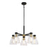 Vaxcel Elgin 27 in. 5 Light Chandelier in Black and Gold Model: H0307