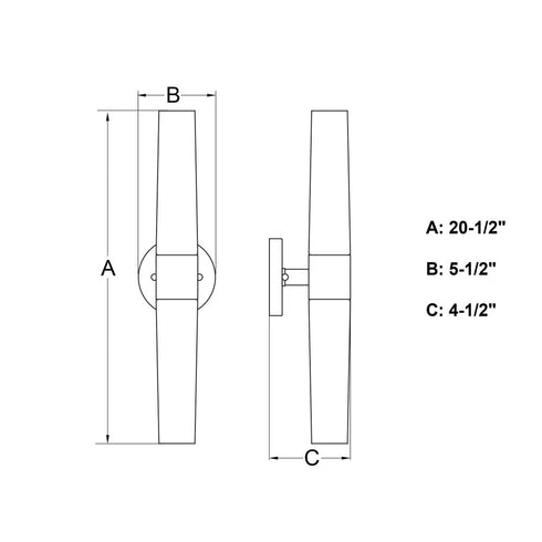 Vaxcel Elliot 20.5 in. 2 Light Wall Light in Satin Nickel Model: W0458