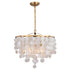 Vaxcel Elsa Capiz Shell 19.75 in 3 Light Pendant in Natural Brass Model: P0394