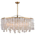 Vaxcel Elsa Capiz Shell 35.75 in. 5 Light Linear Chandelier in Natural Brass Model: H0282