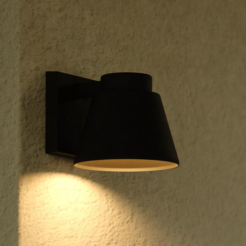 Vaxcel Evans 6 in. W LED Outdoor Wall Light in Textured Black Model: T0769