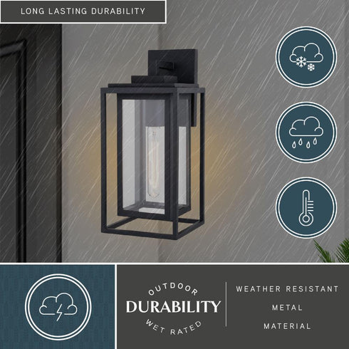 Vaxcel Filmore 7 in. W Outdoor Wall Light in Textured Black Model: T0773