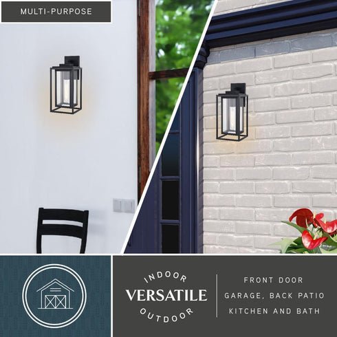 Vaxcel Filmore 7 in. W Outdoor Wall Light in Textured Black Model: T0773