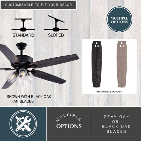 Vaxcel Fircrest 60 in. Ceiling Fan in Matte Black Model: F0130