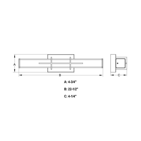 Vaxcel Fuller Park 22.5 in. W LED Vanity in Matte Black Model: W0477