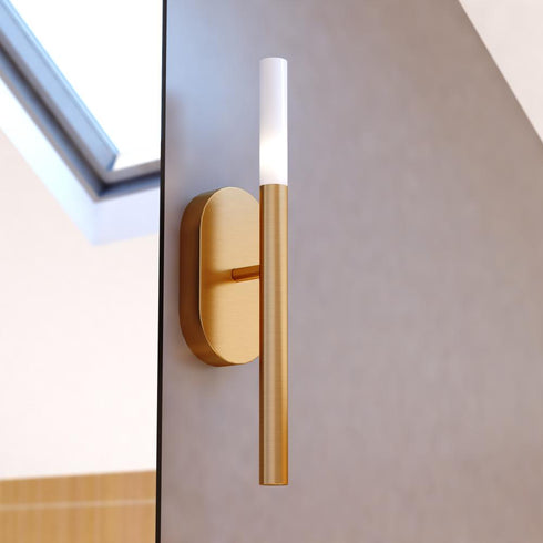 Vaxcel Fulton 18 in. 1 Light LED Wall Light in Satin Brass Model: W0490