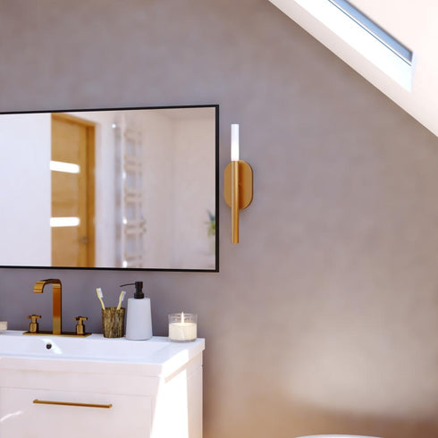 Vaxcel Fulton 18 in. 1 Light LED Wall Light in Satin Brass Model: W0490