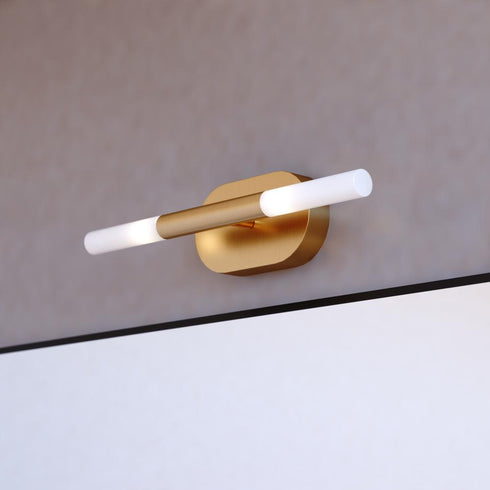Vaxcel Fulton 18 in. 2 Light LED Wall Light in Satin Brass Model: W0488