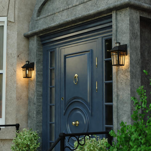Vaxcel Garfield Park 12.25 in. H Outdoor Motion Sensor Wall Light in Textured Black Model: T0781