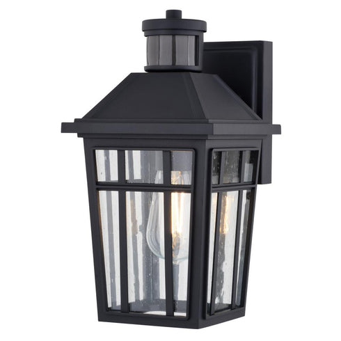 Vaxcel Garfield Park 12.25 in. H Outdoor Motion Sensor Wall Light in Textured Black Model: T0781