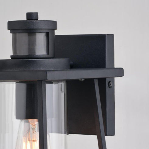 Vaxcel Geneva Dualux 7 in. Outdoor Motion Sensor Wall Light in Textured Black Model: T0729