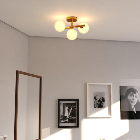 Vaxcel Graham 13 in. W 3 Light Semi Flush Mount in Harvest Gold Model: C0318