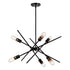 Vaxcel Halsted 24.25 in 6 Light Pendant in Black and Satin Brass Model: P0390