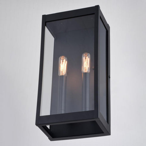 Vaxcel Hampton 7 in. 2 Light Outdoor Wall Light in Textured Black Model: T0706