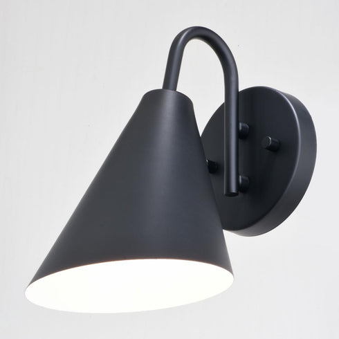 Vaxcel Hanson 6 in Outdoor Wall Light Matte Black and Glossy White in Matte Black and White Finish Model: T0740