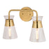 Vaxcel Harper 15 in. W 2 Light Vanity in Natural Brass Model: W0471