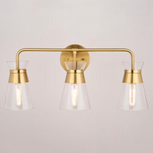 Vaxcel Harper 23.5 in. W 3 Light Vanity in Natural Brass Model: W0470