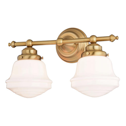 Vaxcel Huntley 2 Light Vanity in Natural Brass Model: W0452