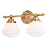Vaxcel Huntley 2 Light Vanity in Natural Brass Model: W0452