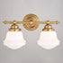 Vaxcel Huntley 2 Light Vanity in Natural Brass Model: W0452