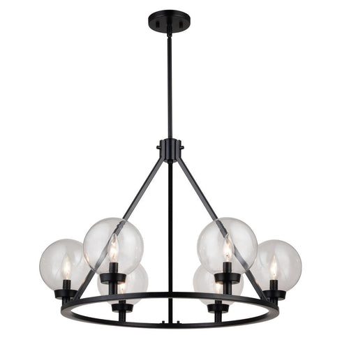 Vaxcel Lander 28.25 in. 6 Light Chandelier in Matte Black Model: H0277