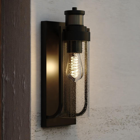 Vaxcel Lawton Dualux 5.75 in. Outdoor Motion Sensor Wall Light in Textured Black Model: T0749