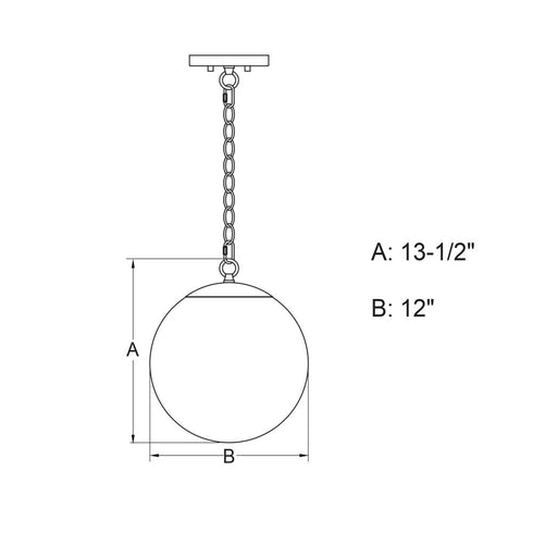 Vaxcel Linden 12 in. 1 Light Globe Pendant in Muted Brass Model: P0414