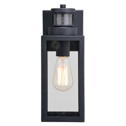 Vaxcel Lombard Dualux 4.75 in. Outdoor Motion Sensor Wall Light in Textured Black Model: T0736