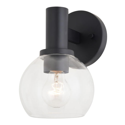 Vaxcel Marshall 1 Light Wall Light in Matte Black Model: W0461