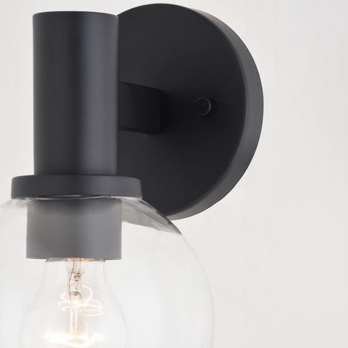 Vaxcel Marshall 1 Light Wall Light in Matte Black Model: W0461