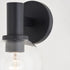 Vaxcel Marshall 1 Light Wall Light in Matte Black Model: W0461