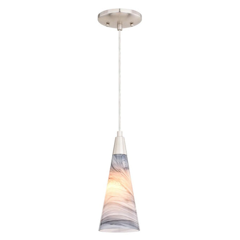 Vaxcel Milano 4.25 in. Mini Pendant Marble Swirl in Satin Nickel Model: P0410
