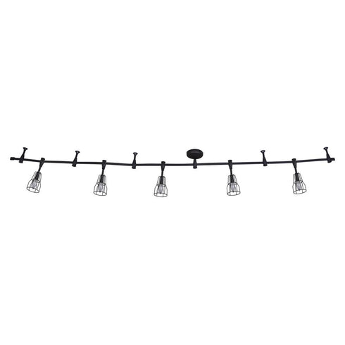 Vaxcel Milford 9 ft. 5 Light Flexible Track Light in Black Model: C0317