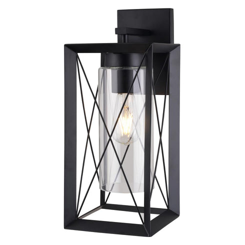 Vaxcel Milton 7 in. W Outdoor Wall Light in Matte Black Model: T0763