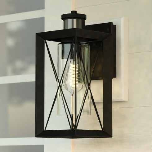 Vaxcel Milton Dualux 6 in. W Outdoor Motion Sensor Wall Light in Matte Black Model: T0762