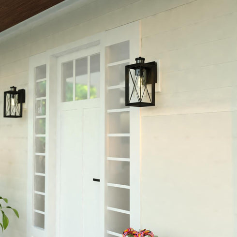 Vaxcel Milton Dualux 6 in. W Outdoor Motion Sensor Wall Light in Matte Black Model: T0762