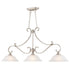 Vaxcel Monrovia 3 Light Linear Chandelier in Brushed Nickel Model: H0299