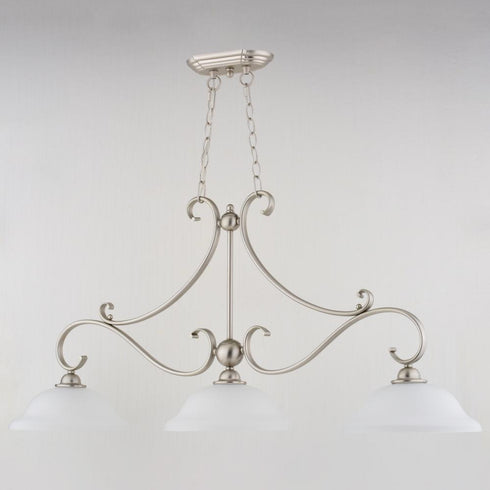 Vaxcel Monrovia 3 Light Linear Chandelier in Brushed Nickel Model: H0299