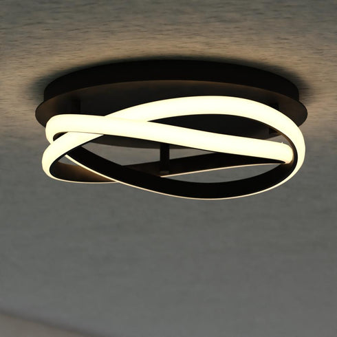 Vaxcel North End 13 in. LED W Indoor Outdoor Flush Mount in Matte Black Model: T0778