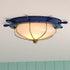 Vaxcel Orleans 15 in. W Flush Mount in Navy Blue and Matte Gold Model: C0316