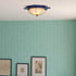 Vaxcel Orleans 15 in. W Flush Mount in Navy Blue and Matte Gold Model: C0316