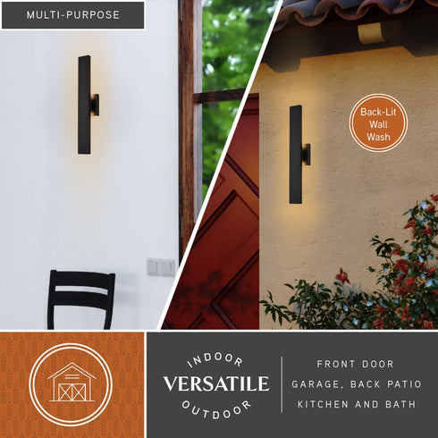 Vaxcel Owen 20 in. H LED Outdoor Wall Light in Matte Black Model: T0766