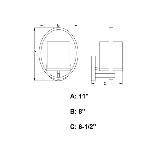 Vaxcel Princeton 8 in. Wall Light Matte in Black Model: W0466