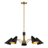 Vaxcel Pryce 30.75 in. 5 Light Chandelier in Matte Black and Satin Brass Model: H0279