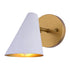 Vaxcel Pryce 4.5 in. Wall Light in Matte White and Satin Brass Model: W0502