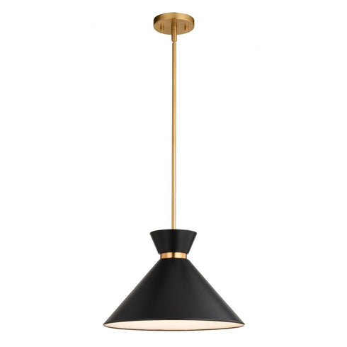 Vaxcel Racine 15 in 1 Light Pendant in Matte Black and Natural Brass Model: P0398
