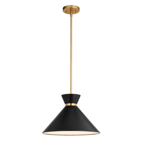 Vaxcel Racine 15 in 1 Light Pendant in Matte Black and Natural Brass Model: P0398