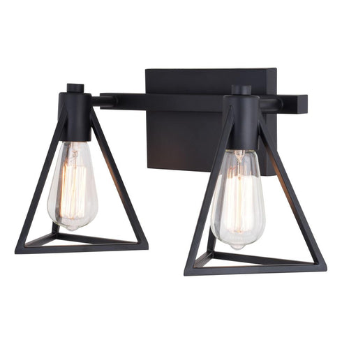 Vaxcel Ravenna 2 Light Vanity in Matte Black Model: W0444