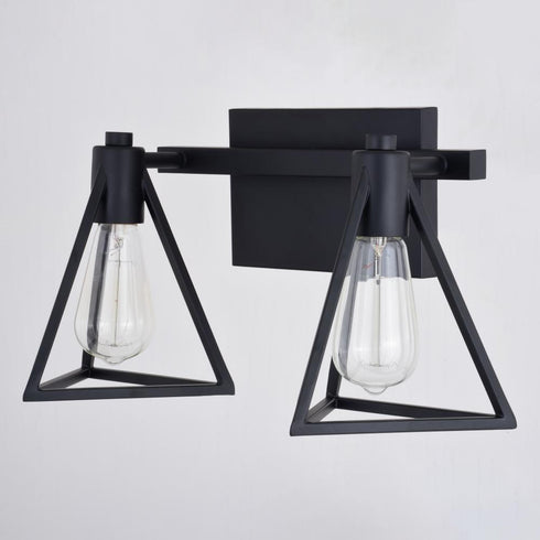 Vaxcel Ravenna 2 Light Vanity in Matte Black Model: W0444